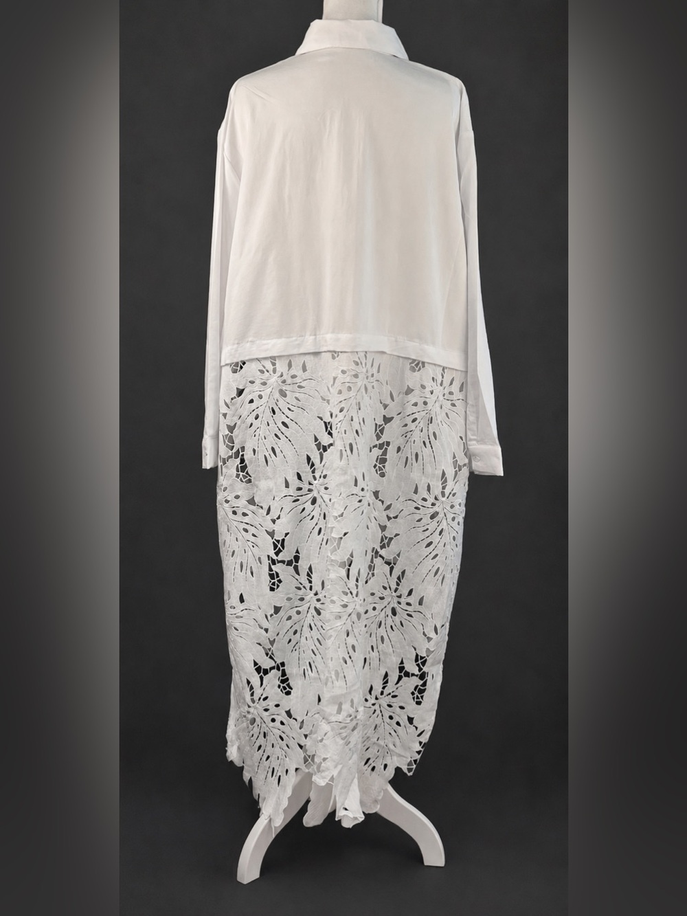 Patrizia Luca | Botanical Cutwork Lace High-Low Button Tunic • S/M • Never Worn
